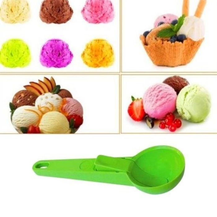 ®  Pratik Mandallı Plastik Dondurma Servis Sunum Kepçesi Kaşığı