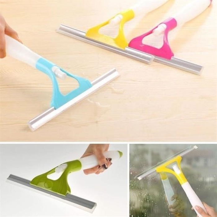 ®  Pratik Spreyli Cam Sil Pencere Ayna Tezgah Duşakabin Temizleyici Püskürtmeli Silme Aparatı