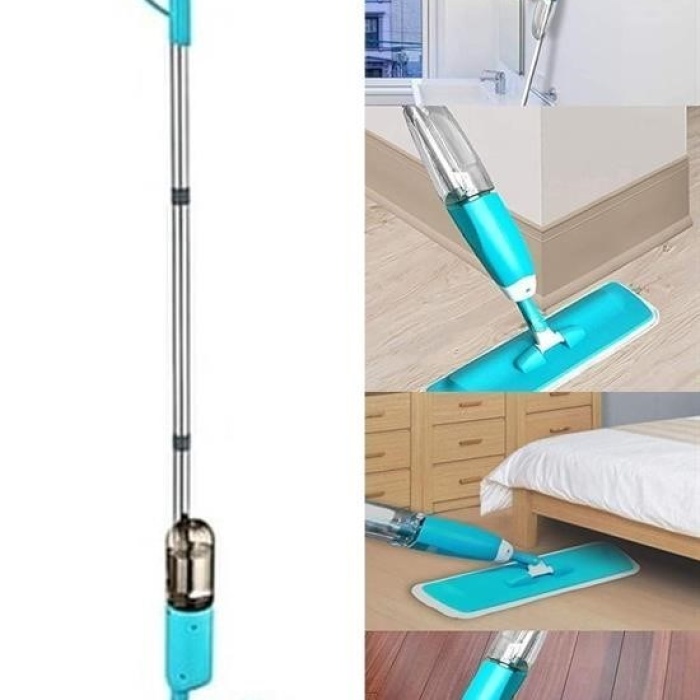 Biyomak®  Döner Başlıklı Spreyli Mop Parke Ahşap Fayans Temizleyici Su Hazneli Sihirli Paspas