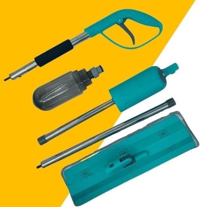 Biyomak®  Döner Başlıklı Spreyli Mop Parke Ahşap Fayans Temizleyici Su Hazneli Sihirli Paspas