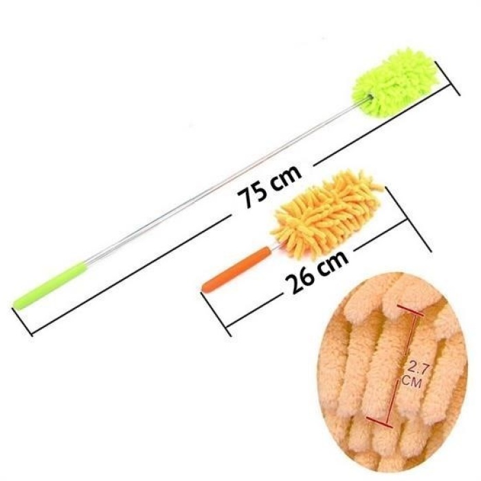 Biyomak®  Teleskopik Mikrofiber Pratik Uzayabilen Toz Alma Fırçası Aparatı