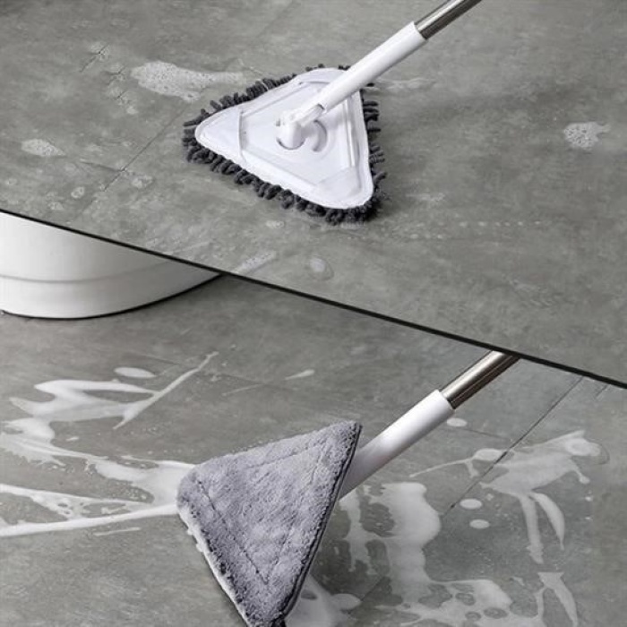 Biyomak®  Teleskopik Saplı 150 cm Üçgen Mop Cam Duvar Tavan Fayans Parke Temizleyici Mop