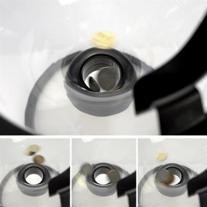 Biyomak®  Eğlenceli Huni Şeklinde İlginç Şeffaf Para Biriktirme Kumbarası