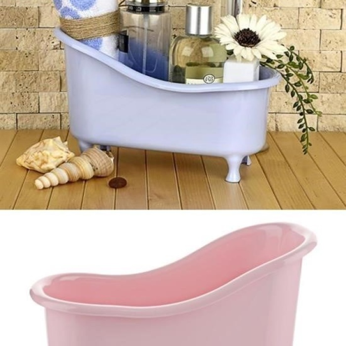 ®  Dekoratif Mini Küvet Şeklinde Çok Amaçlı  Banyo Düzenleyici Sepet