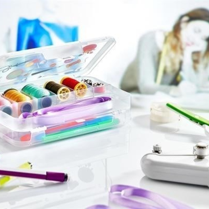 Biyomak®  Çift Taraflı Bölmeli Hobi Dikiş Kutusu Ardunio Malzeme Kutusu