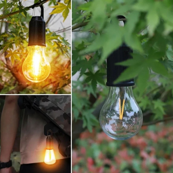 Biyomak®  Şarj Olabilen 3 Farklı Mod LEDli Kendiliğinden Asma Kancalı Kamp,Dış Cephe Lambası
