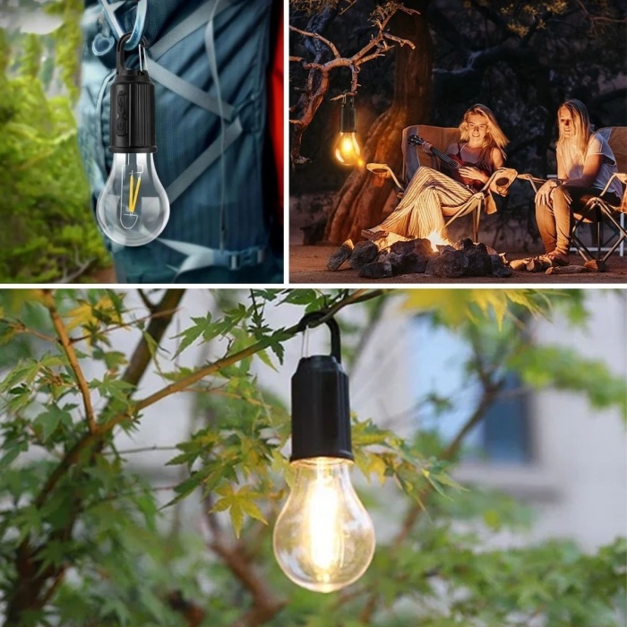 Biyomak®  Şarj Olabilen 3 Farklı Mod LEDli Kendiliğinden Asma Kancalı Kamp,Dış Cephe Lambası