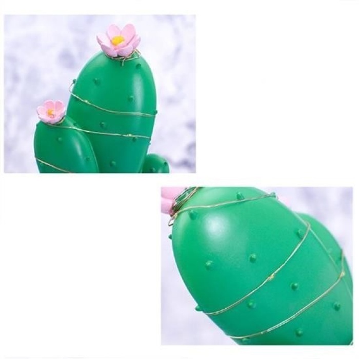 Biyomak®  Led Işıklı Kaktüs Biblo Ev Dekorasyon ve Hediyelik Eşya Led Aydınlatma