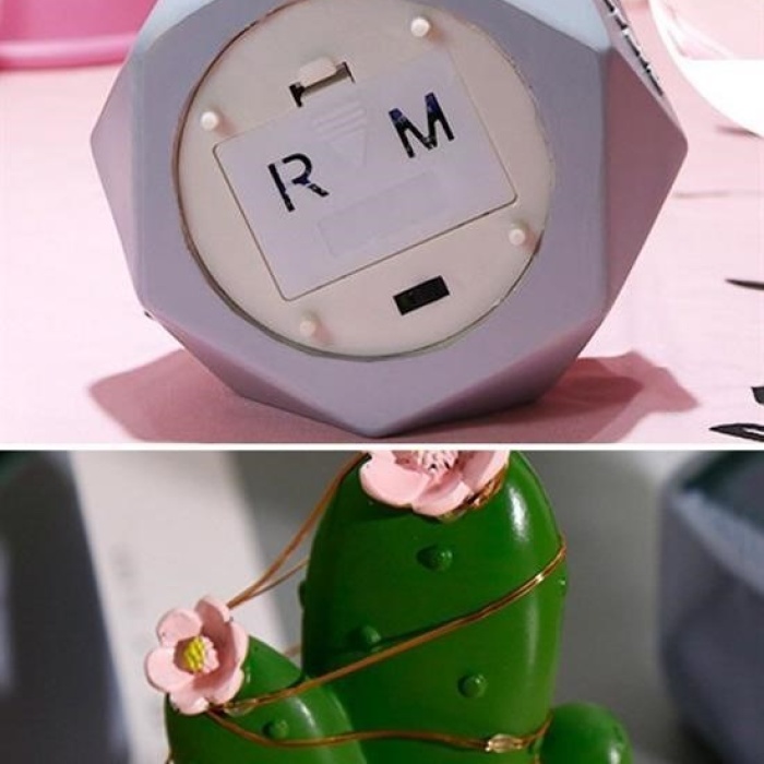 Biyomak®  Led Işıklı Kaktüs Biblo Ev Dekorasyon ve Hediyelik Eşya Led Aydınlatma