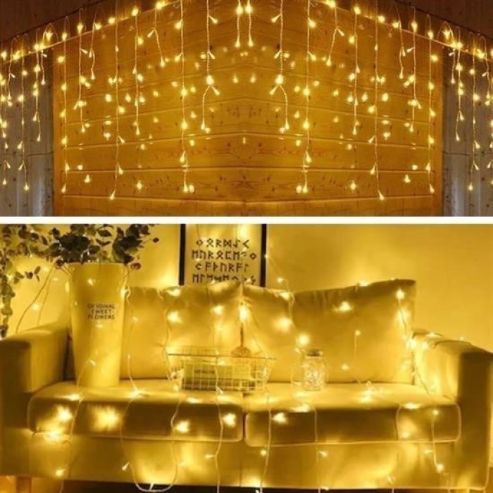 Biyomak®  8 Fonksiyonlu 16 Saçaklı Perde Led 3 x 1 (Günışığı)