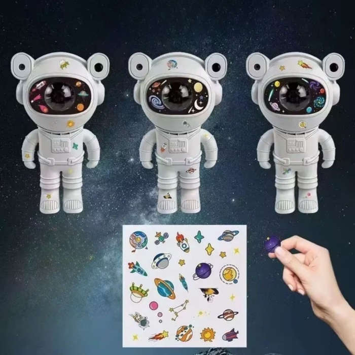Biyomak®  Stickerlı ,Kumandalı ASTRONOT Model Gece Lambası