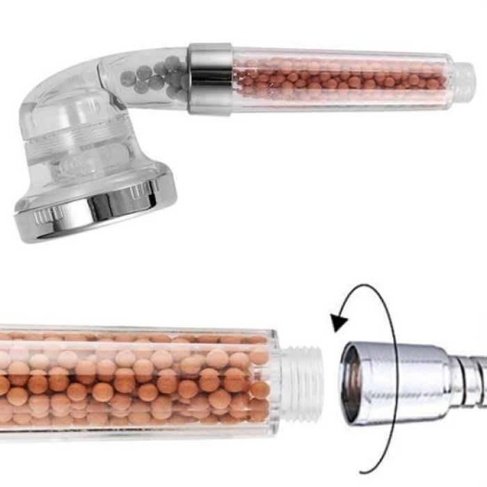 Biyomak®  %50 Su Tasarruflu ve Arıtmalı Doğal Taşlı Banyo El Duş Başlığı