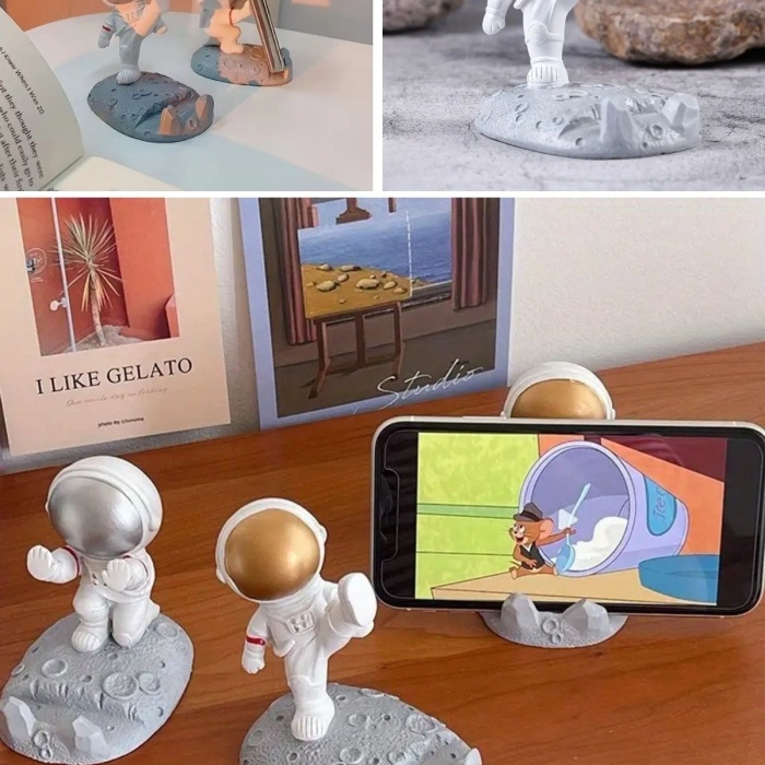 Biyomak®  Mini Astronot Model Telefon ve Tablet Tutucu Standı