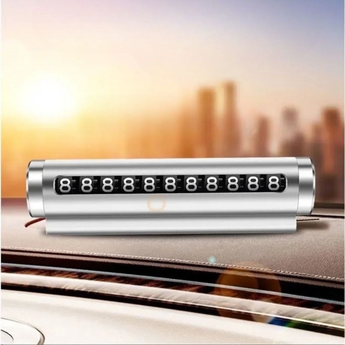 ®  Alüminyum Kasa Gri Renk Çevirmeli Araç Içi Telefon Numaratörü Park Oto Numaratörü