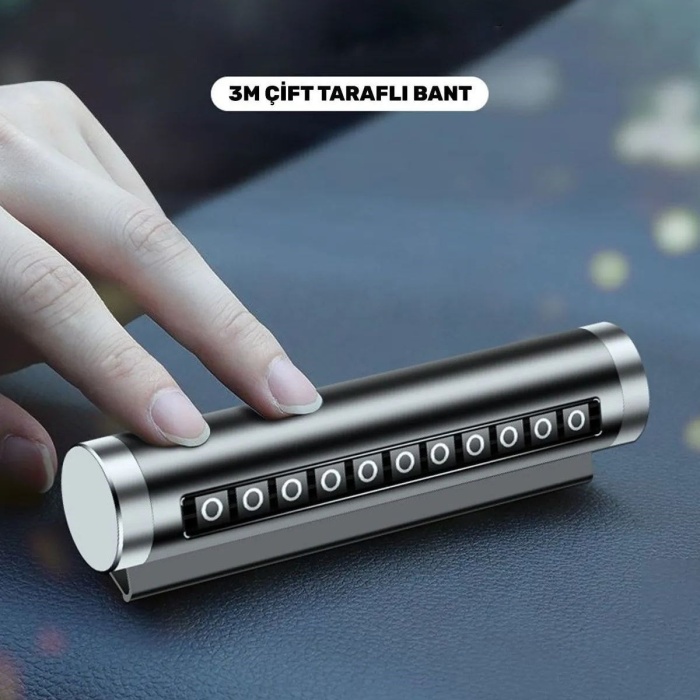 ®  Alüminyum Kasa Siyah Renk Çevirmeli Araç Içi Telefon Numaratörü Park Oto Numaratörü