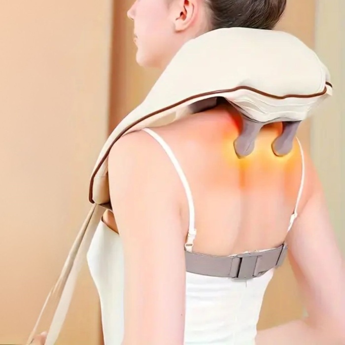 Biyomak®  Elektrikli Boyun ve Sırt Masaj Aleti Kablosuz Boyun ve Omuz Yoğurma Masaj Yastığı