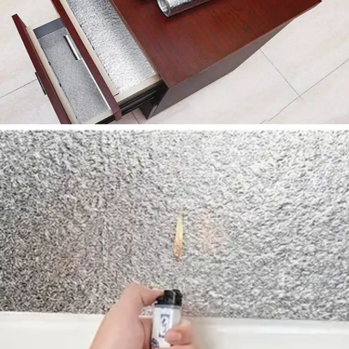 ®  Rulo Gümüş Alüminyum Folyo Duvar Kağıdı, Kendinden Yapışkanlı Raf İçi, Su Geçirmez Folyo  2 mt x 60 cm