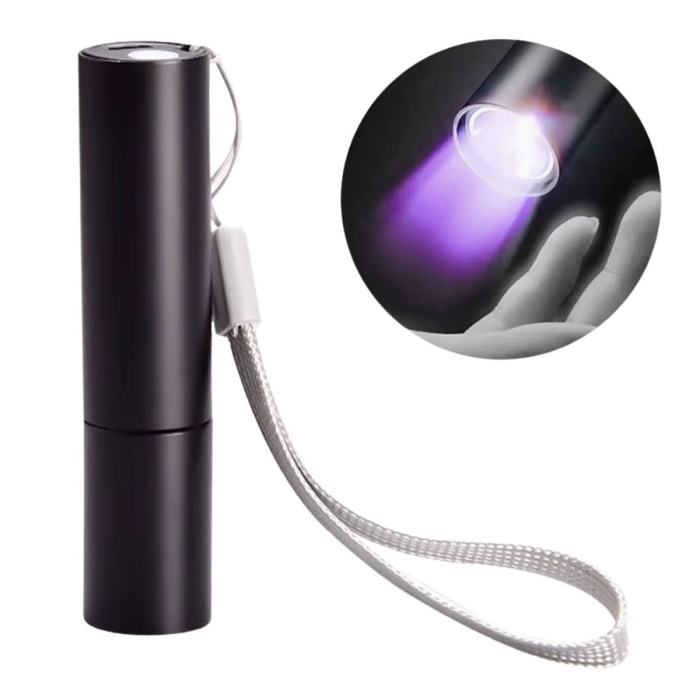 Biyomak® Mini Cep Boy USB İle Şarj Olan Oje Kurutucu Sahte Para Kontol LED UV Mor Işık El Feneri