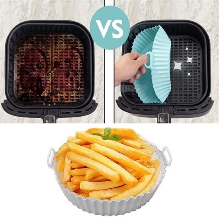 Biyomak® Renkli Isıya Dayanıklı Yıkanılabilir Silikon Fırın Ve Airfryer Yuvarlak Pişirme Matı 20 Cm