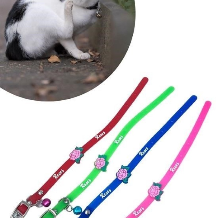 ® Çıngıraklı Zilli Sevimli Renkli Slikon Kedi Köpek Boyun Tasması