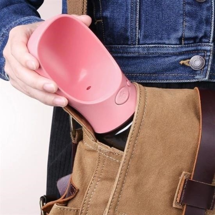 Biyomak® Taşınabilir Evcil Hayvan Suluğu Seyahat Kabı Kilitlenebilen Su Sızdırmaz Kap 350 ml