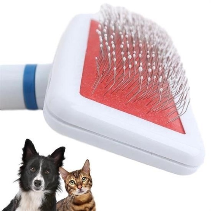 ® Paslanmaz Evcil Hayvan Kedi Köpek Tüy Tarama Toplama Fırçası Kolay Temizlenir Bakım Aleti
