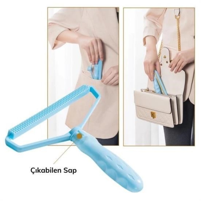 ® Çift Taraflı Elbise Kazak Plastik Kumaş Tüy Alma ve Tiftik Temizleyici Toplayıcı Taşınabilir