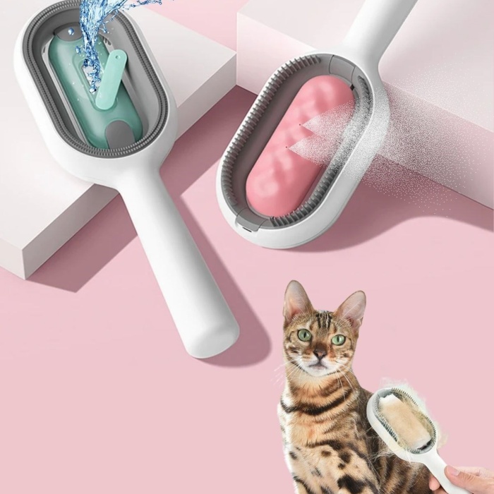 ® Su Hazneli Kedi ve Köpek Tüyü Toplamama Fırçası Su Hazneli Pet Tarağı