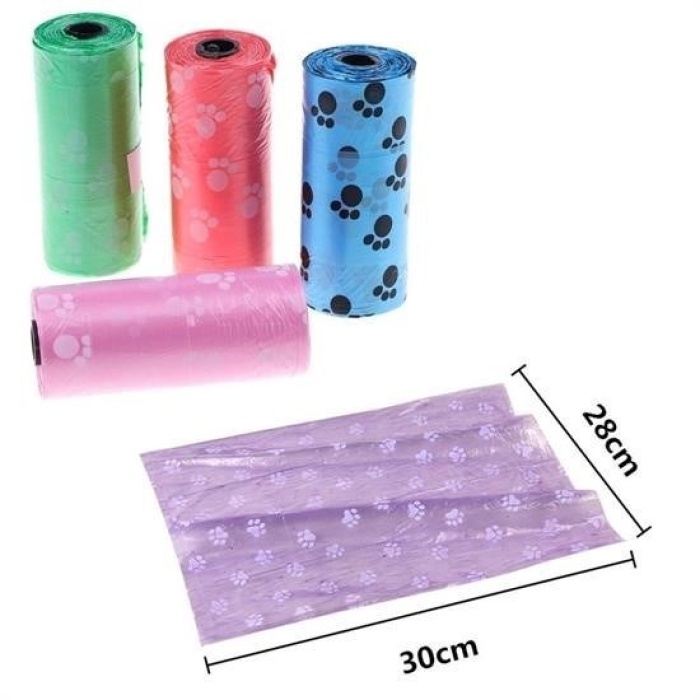 ® 4lü Evcil Hayvanlar Için Pati Desenli Kedi Köpek Kaka Poşeti Torbası