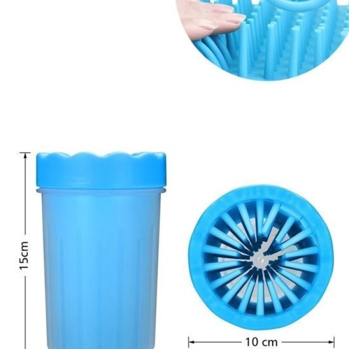 Biyomak® Silikon Jel Fırçalı Kedi Köpek Pati Ayak Yıkama Temizleme Kovası (Küçük)