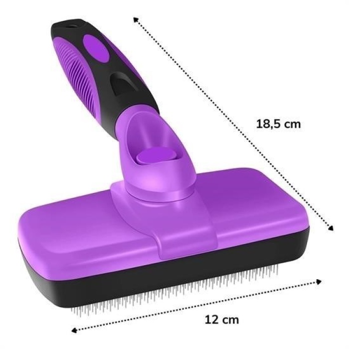 Biyomak®  Otomatik Temizlenebilen Tuşlu Pratik Kedi Köpek Tüy Toplama Fırçası