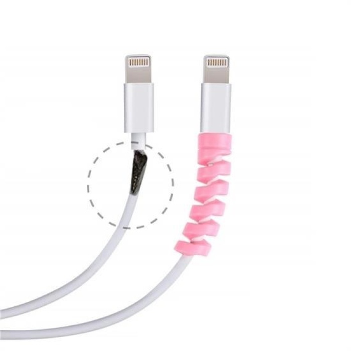 ® 4lü Android Şaj Kablosu Koruyucu Silikon Spiral Yay Aparat