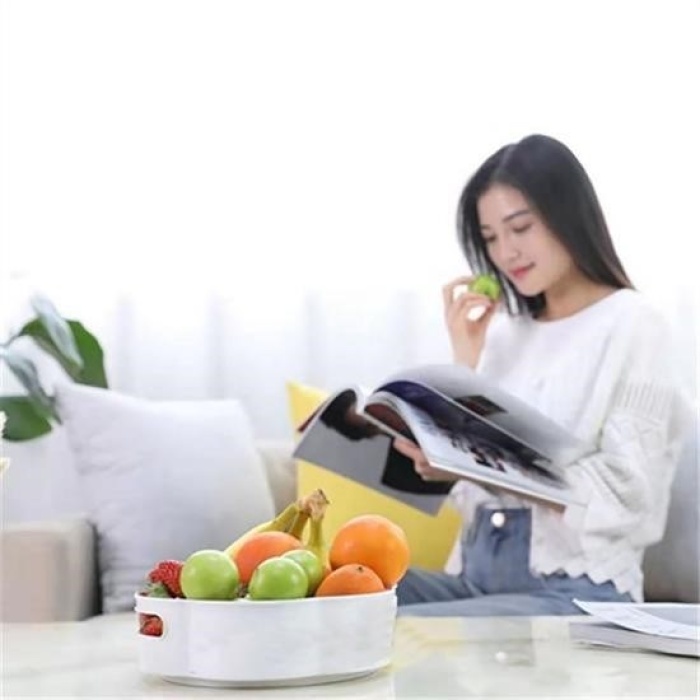 ® 360 Derece Dönebilen Mekanizmalı Yuvarlak Tepsi Formlu Sunum ve Servis Organizer Tablası