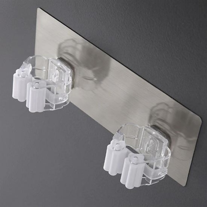 ® Pratik Organizer 4lü Yapışkanlı Fırça Paspas Mop Fırça Sabitleyici Ergonomik Alet Aparatı