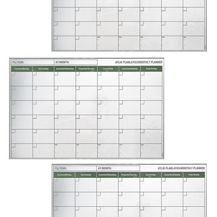 Biyomak® Manyetik Yapışkanlı Bir Aylık Program Planlayıcı Takvim 85x56 cm