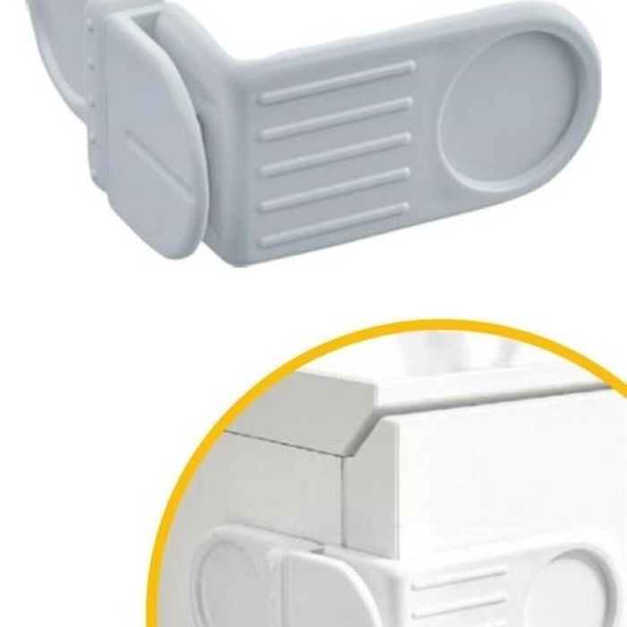 Biyomak® Bebek Çocuk Güvenlik Çekmece ve Dolap İçin Kendiliğinde Yapışkanlı Vidasız Köşe Kapak Kilidi