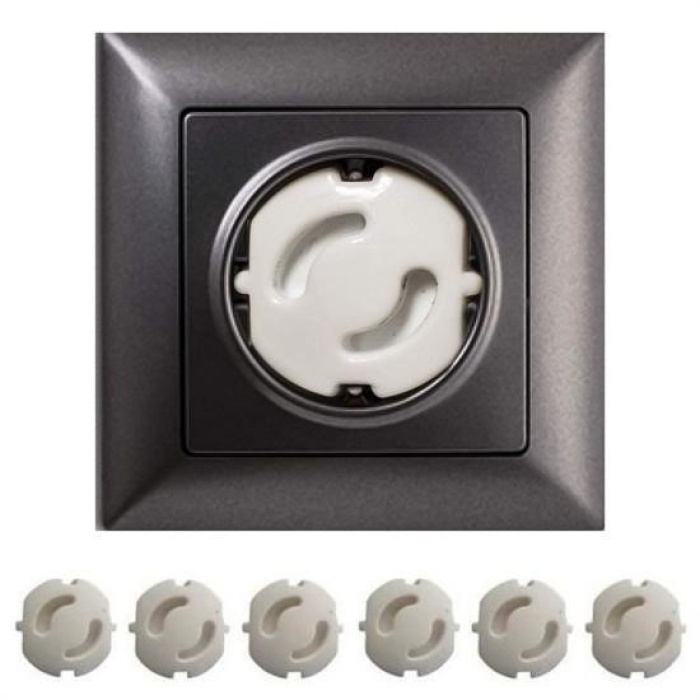 Biyomak® Bebek Çocuk Priz Koruma Kapağı (6 Adet) Çocuk Güvenliği, Priz Muhafazası, Priz Kapatıcı