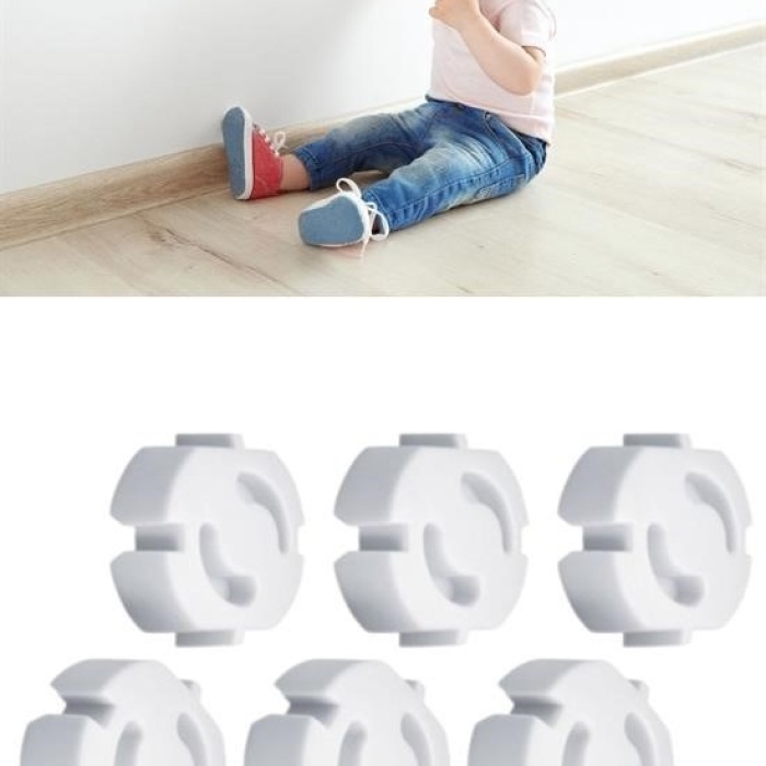 Biyomak® Bebek Çocuk Priz Koruma Kapağı (6 Adet) Çocuk Güvenliği, Priz Muhafazası, Priz Kapatıcı