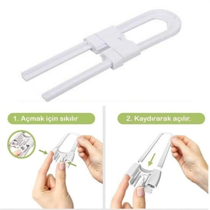 Biyomak® Bebek Çocuk Çekmece ve Dolap Koruma Raylı Güvenlik Sistemi Emniyet Kilidi