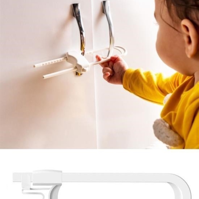 Biyomak® Bebek Çocuk Çekmece ve Dolap Koruma Raylı Güvenlik Sistemi Emniyet Kilidi