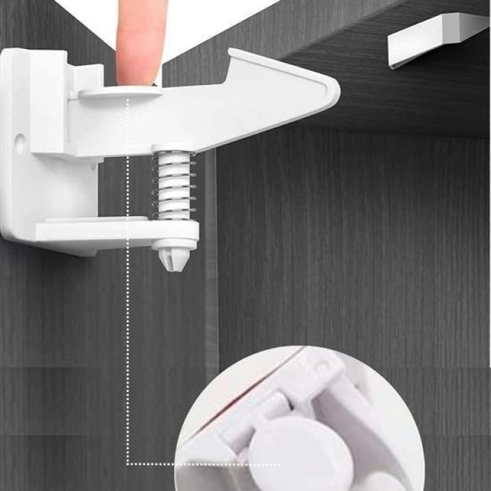 Biyomak® Bebek Çocuk Güvenliği Korumalı Yapışkan Çekmece ve Dolap İçin Tutucu Gizli Güvenlik Kilidi