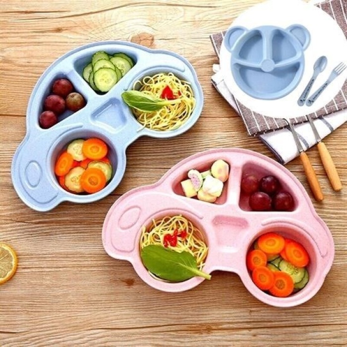 ® Bebekler İçin Araba Şeklinde Sevimli Mama Tabağı Çocuk Tabldot