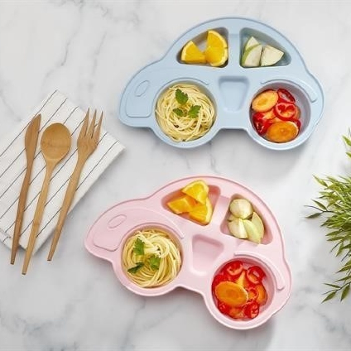 ® Bebekler İçin Araba Şeklinde Sevimli Mama Tabağı Çocuk Tabldot