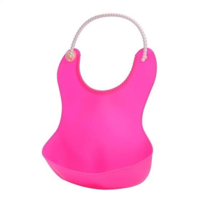 ® Çocuk Bebek Mama Önlüğü Dökülme Engelleyici Bükülebilir Pembe