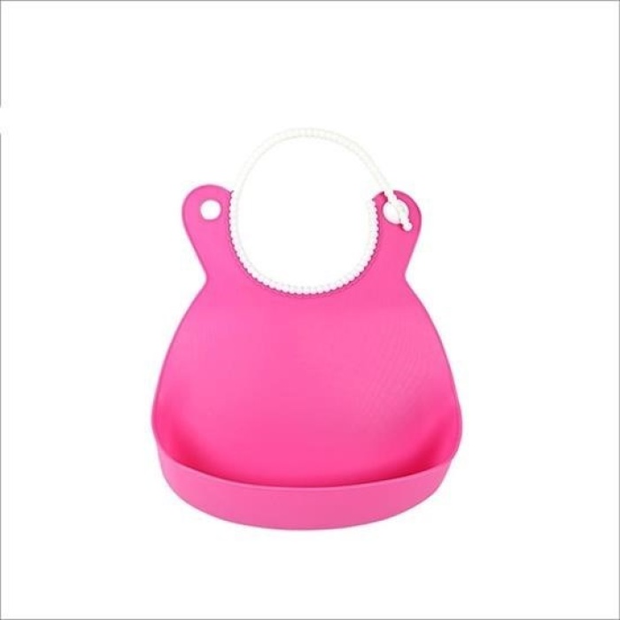 ® Çocuk Bebek Mama Önlüğü Dökülme Engelleyici Bükülebilir Pembe