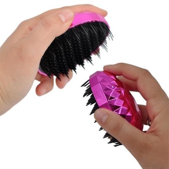 ® Neon Pembe Düzleştirici Tarak Geniş AralıklıHer Saç Tipine Uygun Fırçalı Saç Düzleştirici