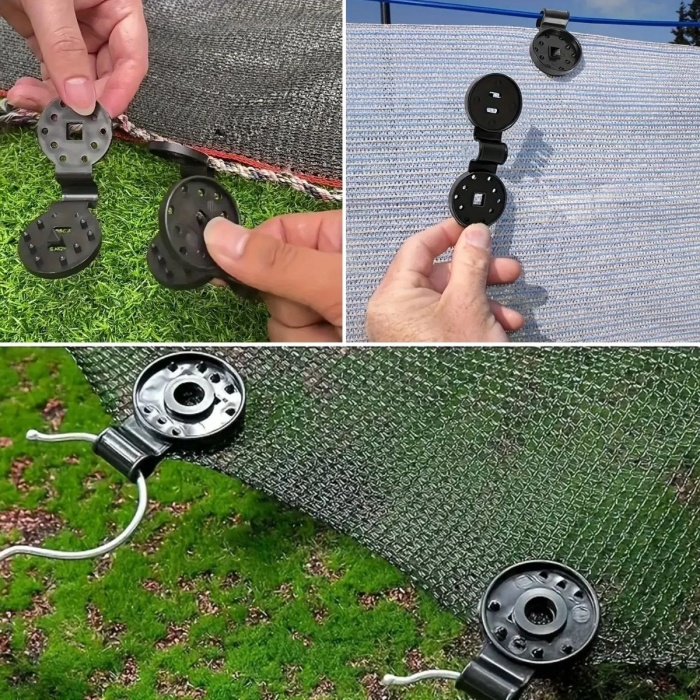 ® 10 Adet Güneşlik Filesi Sabitleme Klipsleri, Gölgelik Bezi ve Brandalar İçin Dayanıklı Plastik Kelepçe Kancaları