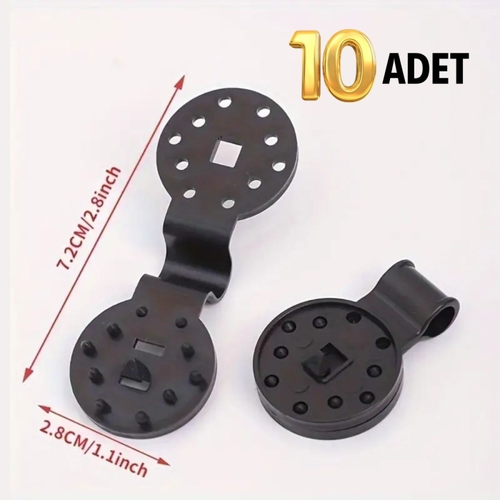 ® 10 Adet Güneşlik Filesi Sabitleme Klipsleri, Gölgelik Bezi ve Brandalar İçin Dayanıklı Plastik Kelepçe Kancaları