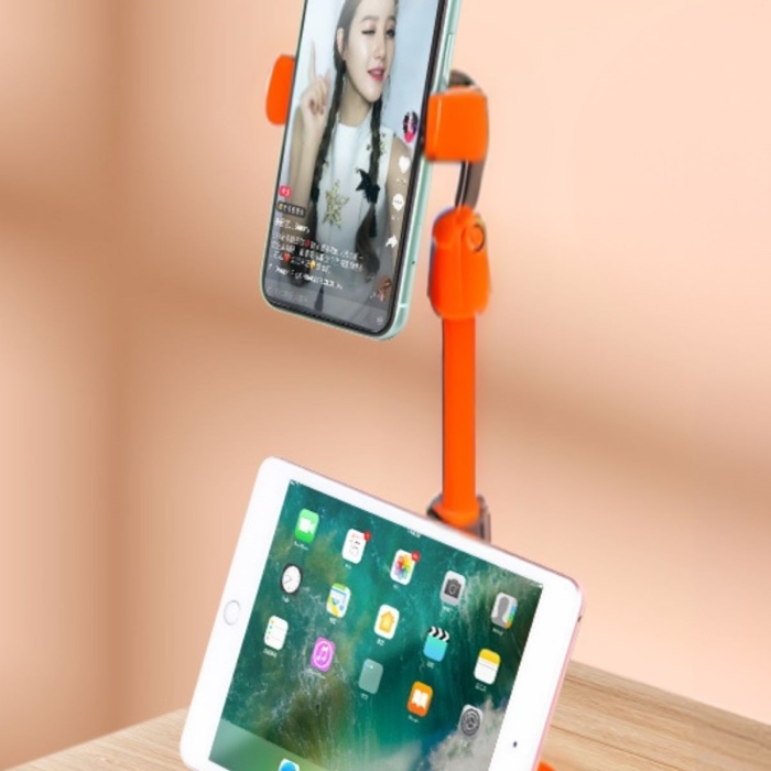 Biyomak® Masa Üstü Tablet ve Telefon Tutucu Plastik Aparat Turuncu Telefon Standı
