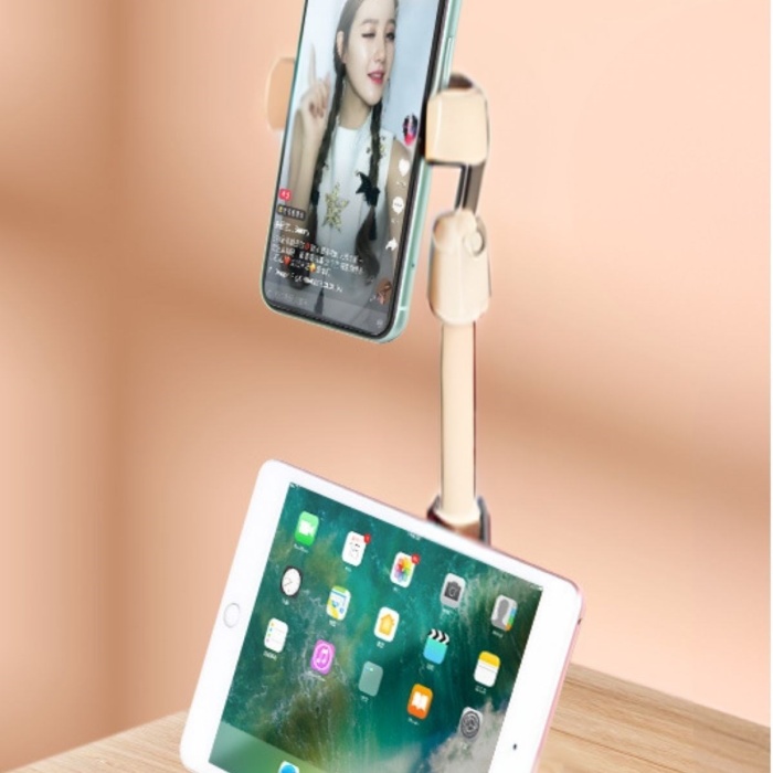 Biyomak® Masa Üstü Tablet ve Telefon Tutucu Plastik Aparat Beyaz Telefon Standı